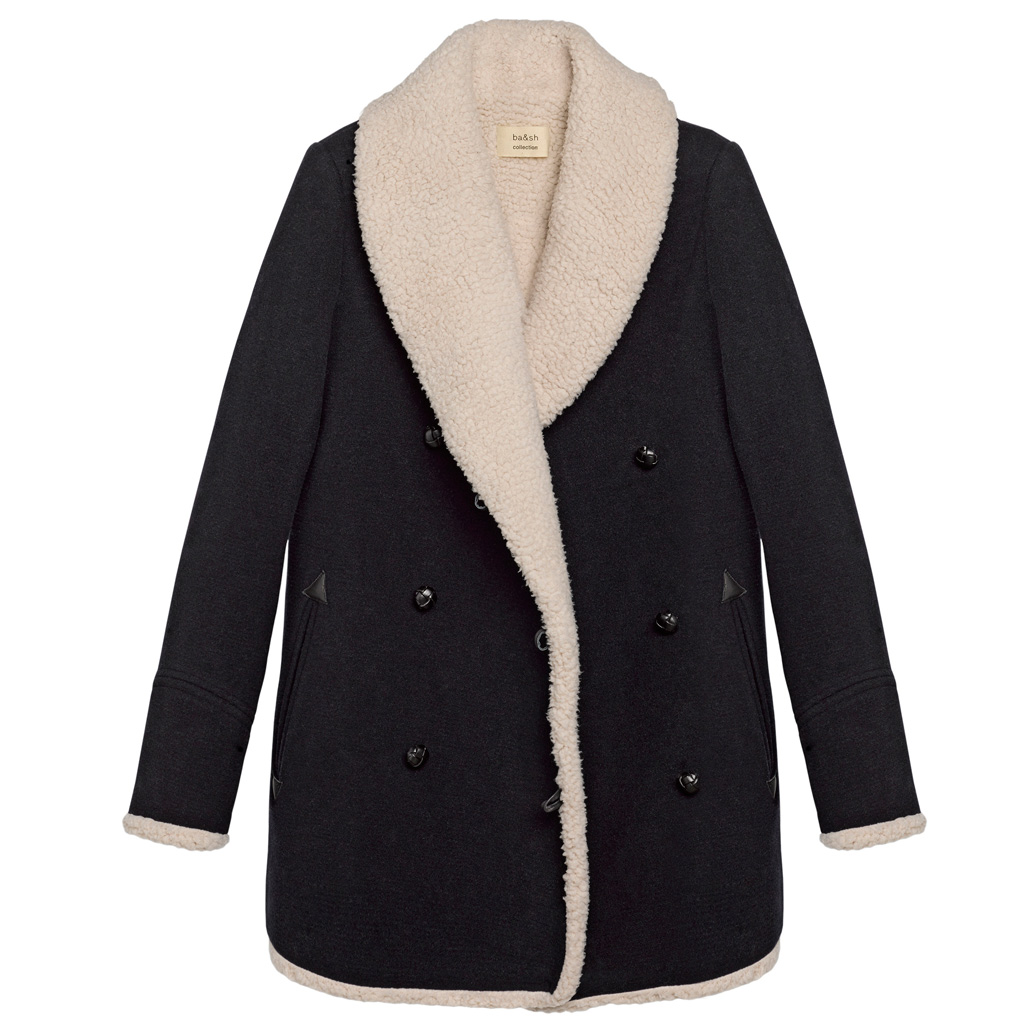 manteau laine court femme noir
