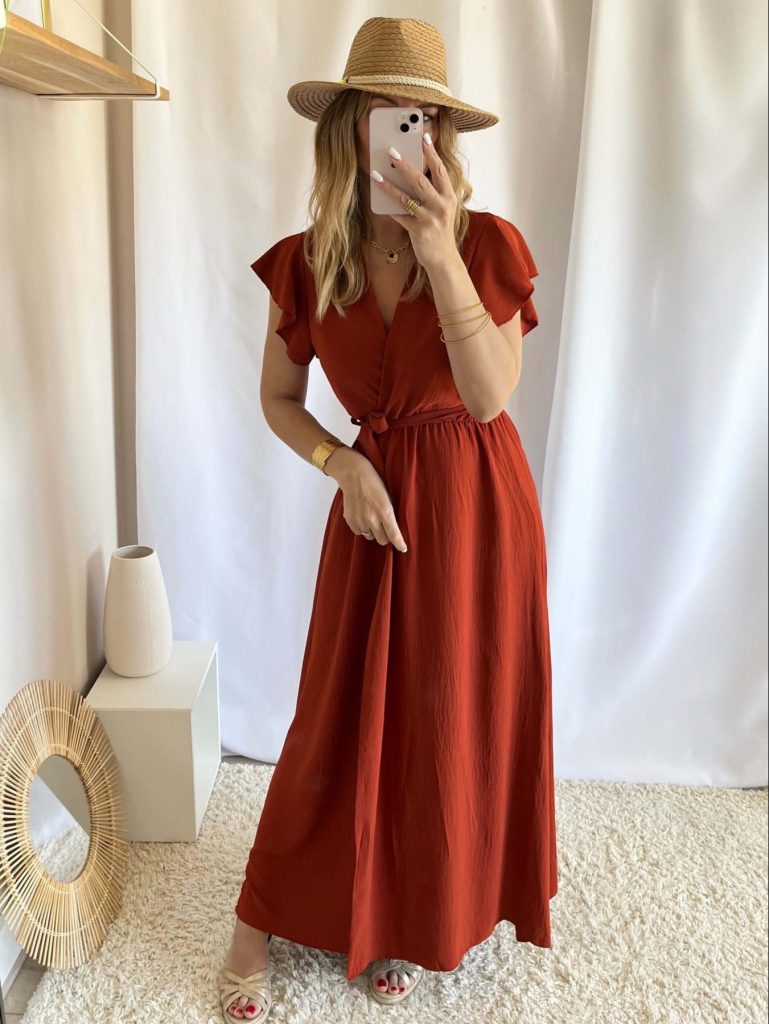 robe demoiselle d'honneur enfant terracotta