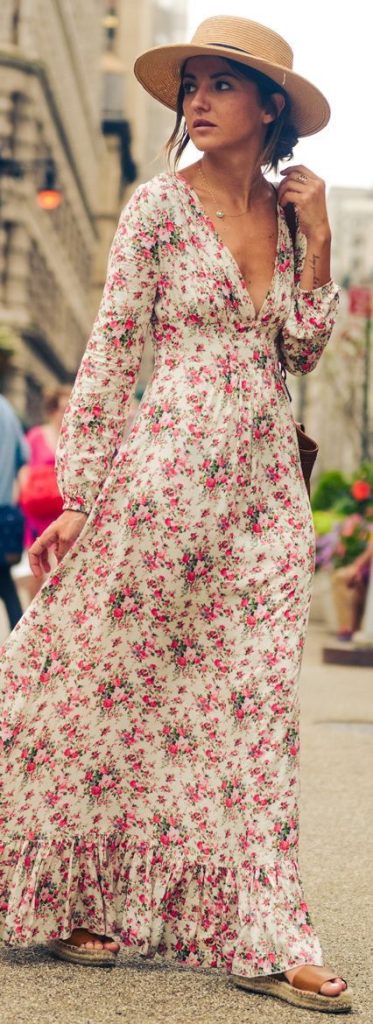 robe longue fleurie fluide